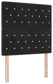 vidaXL Κρεβάτι Box Spring  με στρώμα Μαύρο 100x200 εκ. Βελούδο