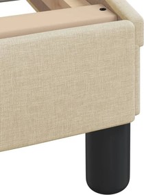 vidaXL Κρεβάτι με Στρώμα Dover Κρεμ 90x200 εκ.Υφασμάτινο