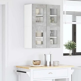 vidaXL Κρεμαστό ντουλάπι 2 pcs Σκυρόδεμα Γκρι Επεξεργασμένο Ξύλο