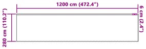 vidaXL Κουρτίνες με κουρτίνες Floral Λευκό 1200 x 280 εκ. Πολυεστέρας