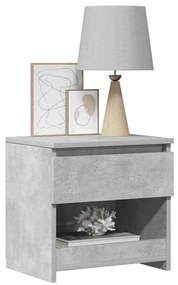 vidaXL Κομοδίνο Γκρι Σκυροδέματος 40 x 30 x 39 εκ. από Επεξ. Ξύλο
