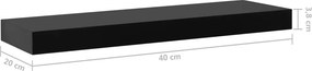 vidaXL Ράφια Τοίχου 2 τεμ. Μαύρα 40 x 20 x 3,8 εκ.