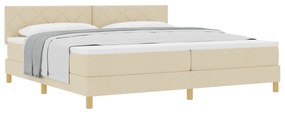 vidaXL Κρεβάτι με Σπαστό Στρώμα Κρεμ 200x200 cm Ύφασμα