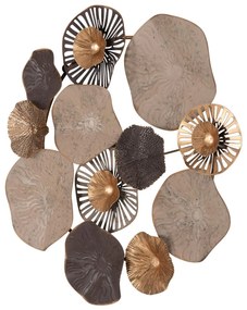 Διακοσμητικό Τοίχου C7163 Μεταλλικό Καφέ-Εκρού-Χρυσό 69x8x69Y εκ. 69x8x69 εκ.