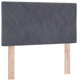 vidaXL LED Κεφαλάρι με φώτα λωρίδας LED Σκούρο γκρι 80 cm Βελούδο