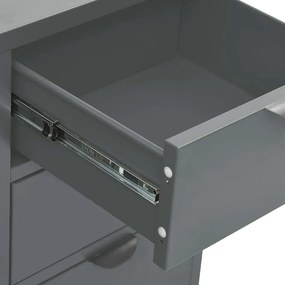 vidaXL Μπουφές Ανθρακί 75 x 35 x 70 εκ. από Ατσάλι και Ψημένο Γυαλί