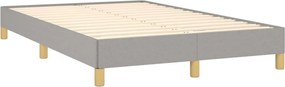 vidaXL Κρεβάτι Boxspring με Στρώμα Ανοιχτό Γκρι 120x190 εκ. Υφασμάτινο