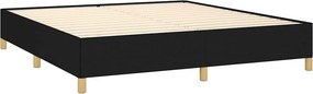 vidaXL Κρεβάτι Boxspring με Στρώμα Μαύρο 160x200 εκ. Υφασμάτινο