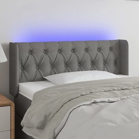 Κεφαλάρι Κρεβατιού LED Σκούρο Γκρι 103x16x78/88 εκ. Υφασμάτινο - Γκρι