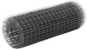 vidaXL Συρματόπλεγμα Κοτετσόσυρμα Γκρι 25x0,5 μ. Ατσάλι Επικάλυψη PVC