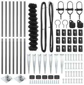 vidaXL Στύλος Περιφράξεων Γκρι 10 x 1,2 μ (40 x 40 mm πλέγμα)