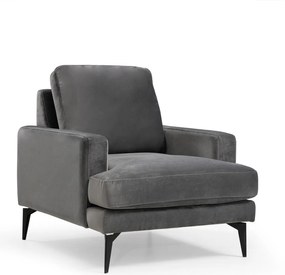 Πολυθρόνα Ανθρακί PAPIRA 80x90x88