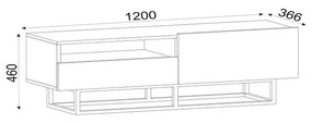 ΕΠΙΠΛΟ ΤΗΛΕΟΡΑΣΗΣ ARTELIBRE IOS WENGE ΜΟΡΙΟΣΑΝΙΔΑ/ΜΕΛΑΜΙΝΗ/MΕΤΑΛΛΟ 120X37X46CM