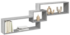 vidaXL Ντουλάπι Τοίχου Γκρι Sonoma 158x18x53εκ. από Επεξεργασμένο Ξύλο