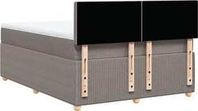 vidaXL Κρεβάτι Boxspring με Στρώμα Taupe 160x200 εκ. Υφασμάτινο