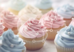 Intra Συλλεκτικό Ξύλινο Παζλ Plywood  4mm - Παστέλ Cupcakes με Swirled Frosting Σε Ξύλινο Κουτί - Διαστάσεις: 10x10 cm – 25 κομμάτια