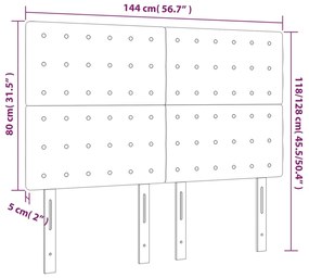 vidaXL Κεφαλάρι Κρεβατιού LED Σκούρο Γκρι 144x5x118/128εκ. Υφασμάτινο