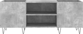 vidaXL Δισκοθήκη Γκρι Σκυροδέματος 121x38x48 εκ. Επεξεργασμένο Ξύλο