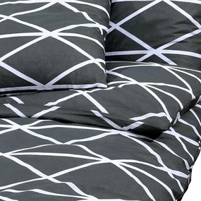 Σετ Παπλωματοθήκη vidaXL Γκρι 155x220 εκ. Βαμβακερό