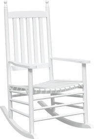 vidaXL Πολυθρόνες Κουνιστές Καμπυλωτά Καθίσματα 2Τεμ. Λευκό Μασίφ Ξύλο