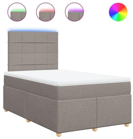 vidaXL Κρεβάτι Boxspring με Στρώμα Taupe 120x190 εκ. Υφασμάτινο