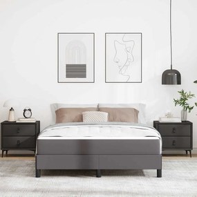 vidaXL Σκελετός Κρεβατιού με στρώμα Γκρι 140 x 200 cm ύφασμα