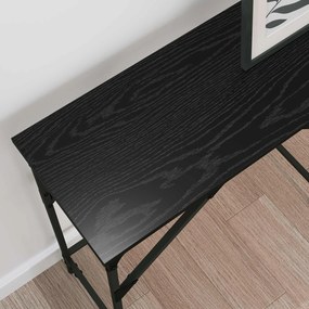 vidaXL Τραπέζι κονσόλας Μαύρη Οξυά 140 x 29 x 75 εκ Επεξεργασμένο ξύλο