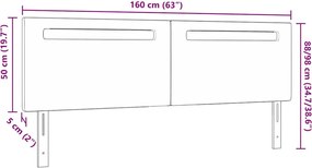 vidaXL LED κεφαλάρι Μαύρο 160 cm Τεχνητό Δέρμα