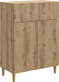 vidaXL Πλαϊνό γραφείο Artisan Δρυς 66 x 34,5 x 90 εκ