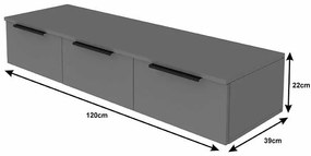 Κονσόλα με 3 συρτάρια Doha pakoworld σε λευκή απόχρωση 120x39x22cm