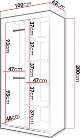 Ντουλάπα συρόμενη 100 Riflo Slim 1-Leuko