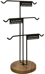 Βάση Κοσμημάτων 968HBR1209 25x39cm Black-Natural Aberto Design Metal,Wood