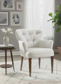 Stewehome Πολυθρόνα σαλονιού με ραφιέρα και ξύλινα πόδια 60x65x65 cm