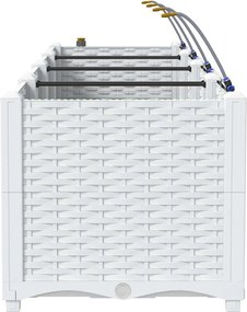 vidaXL Γλάστρα Κήπου 3 pcs Λευκό Ατσάλι