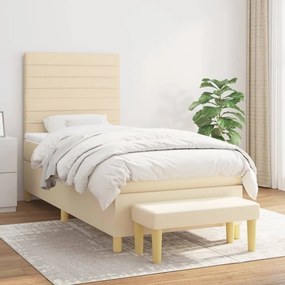 ΚΡΕΒΑΤΙ BOXSPRING ΜΕ ΣΤΡΩΜΑ ΚΡΕΜ 90X190 ΕΚ.ΥΦΑΣΜΑΤΙΝΟ 3137202