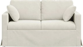vidaXL Καναπές Κρεμ 138 x 78 x 80 εκ Βελούδο