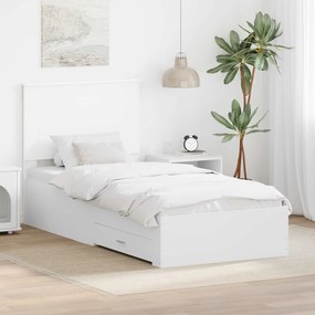 vidaXL Σκελετός Κρεβατιού Λευκό 90 x 190 cm Επεξεργασμένο ξύλο