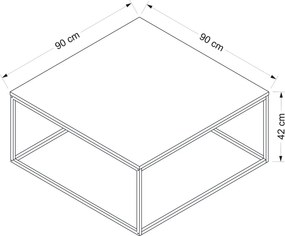 Τραπεζάκι Σαλονιού Ανθρακί FLOFRA 90x90x42