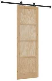 vidaXL Σετ Συρόμενης Πόρτας Φυσικό και μαύρο 78 x 232 cm