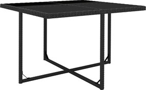 vidaXL Σετ Τραπεζαρίας Εξ. Χώρου 9 τεμ. Μαύρο Συνθ. Ρατάν με Μαξιλάρια