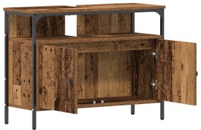 vidaXL Ντουλάπι μπάνιου σε στυλ παλιού ξύλου 80x30x60 εκ. Κατασκευασμένο από μηχανWood