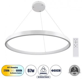 Κρεμαστό Φωτιστικό Οροφής LED CCT 67W 7689 lm NEMESIS Globostar 61162 Λευκό