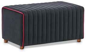 Σκαμπώ Mabel Megapap βελούδινο χρώμα μαύρο 80x40x40εκ.-GP043-0088,1