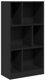 vidaXL Βιβλιοθήκη Μαύρη 57x28,5x107,5 εκ. από Επεξεργασμένο Ξύλο