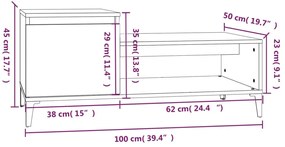 ΤΡΑΠΕΖΑΚΙ ΣΑΛΟΝΙΟΥ ΓΚΡΙ ΣΚΥΡ. 100X50X45 ΕΚ. ΕΠΕΞΕΡΓΑΣΜΕΝΟ ΞΥΛΟ 821136