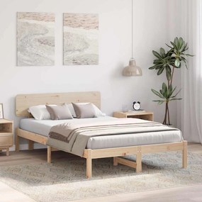 vidaXL Σκελετός Κρεβατιού Φυσικό 120 x 200 cm Μασίφ ξύλο πεύκου