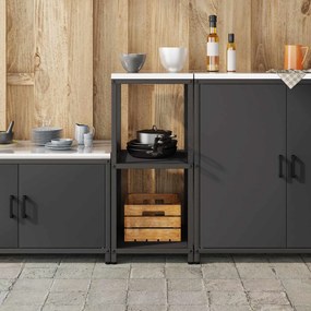 vidaXL Ράφι Κουζίνας HATTEM Μαύρο 40 x 50 x 92 εκ Ατσάλι
