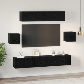 vidaXL Σετ επίπλου τηλεόρασης 7 pcs Μαύρη δρυς 80 x 30 x 30 εκ