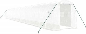 vidaXL Θερμοκήπιο με Ατσάλινο Πλαίσιο Λευκό 36 μ² 18 x 2 x 2 μ.