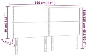 vidaXL Κεφαλάρι Κρεβατιού LED Σκούρο Καφέ 160x5x118/128εκ. Υφασμάτινο